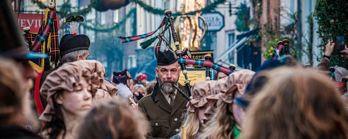 Eet kraampje op de kerstmarkt
