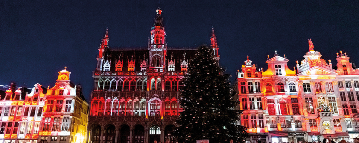 Christmas market at the grand market in brussels